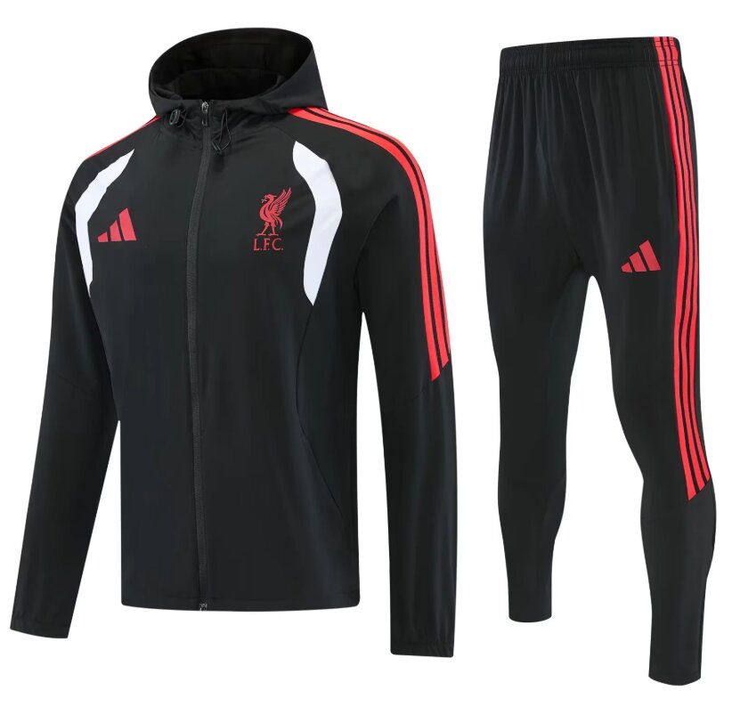AAA Quality Liverpool 26/27 Windcoat Hoodie Tracksuit - Black